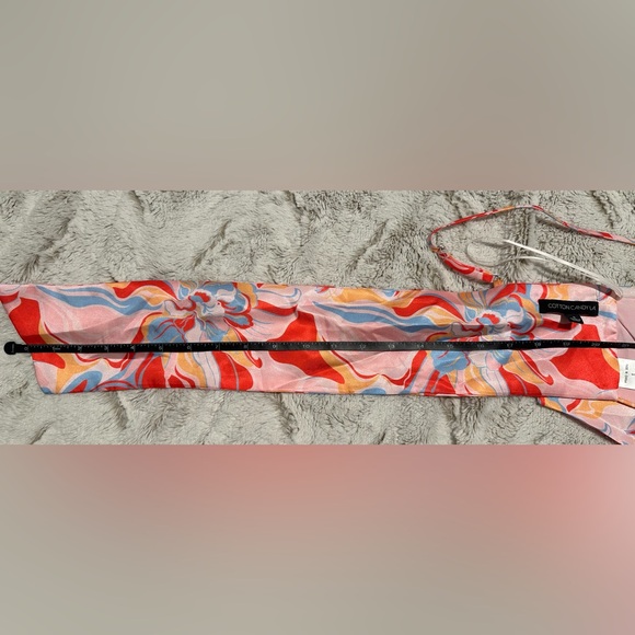 Cotton Candy LA Multicolor Abstract Bandeau Bow Tie Top - Picture 6 of 10